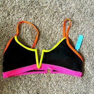 Popvil Colorful Bikini Top with Neon Accents